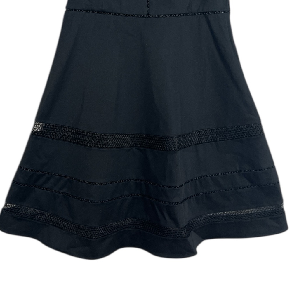 PARKER 'Whitfield'~ Black Mesh Insets Racerback Flare Versatile Dress Size Large - Picture 4 of 8